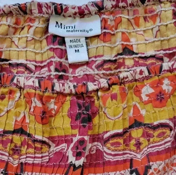 Mimi maternity boho print midi Flowy Tiered skirt Size medium - Picture 4 of 8